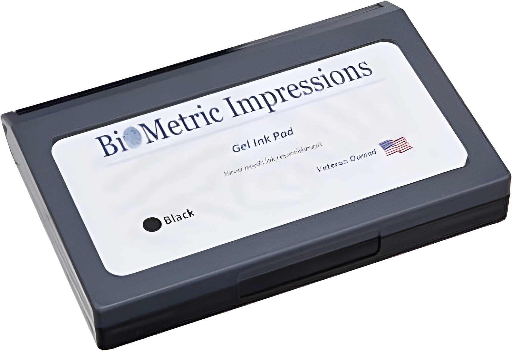 Biometric Impressions Black Ink Pad, Professional Latent Prints Inkpad for Thumbprint, FBI Fingerprint Cards, Notary, Background, Security, Law Enforcement